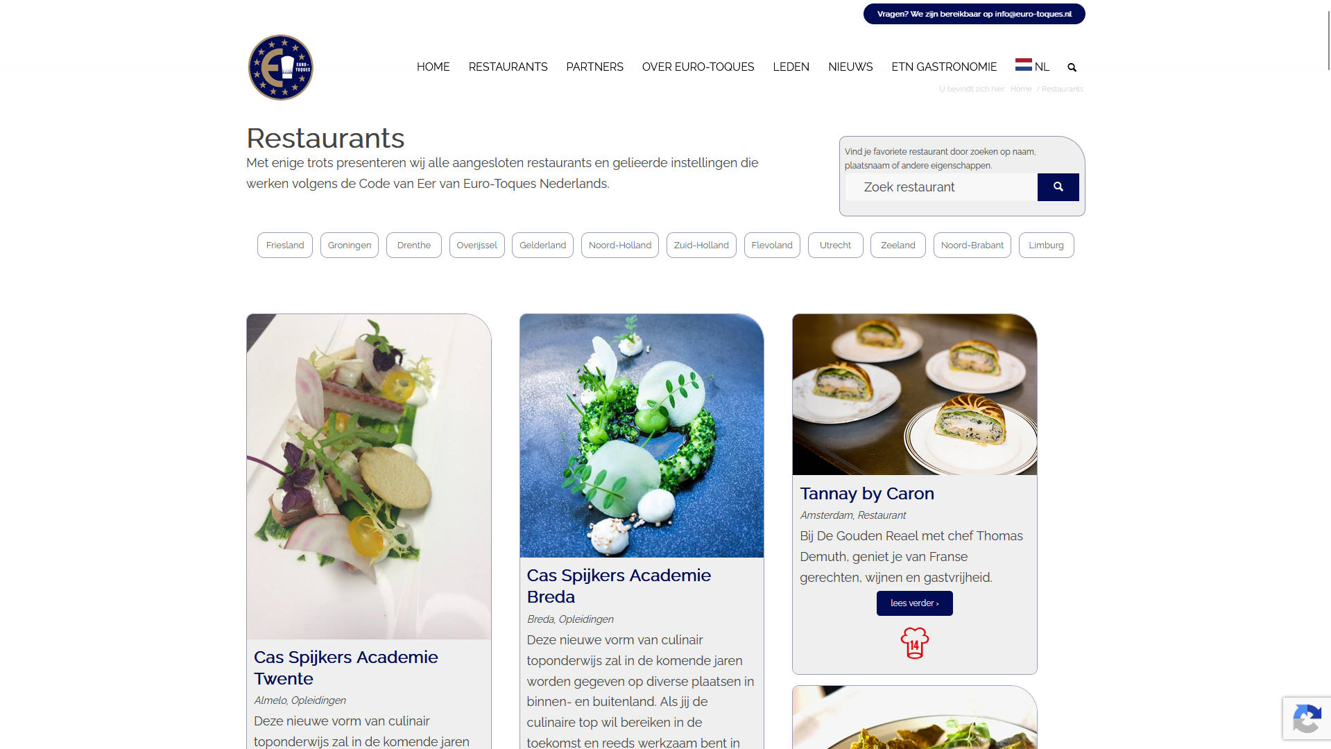 Website euro-toques.nl