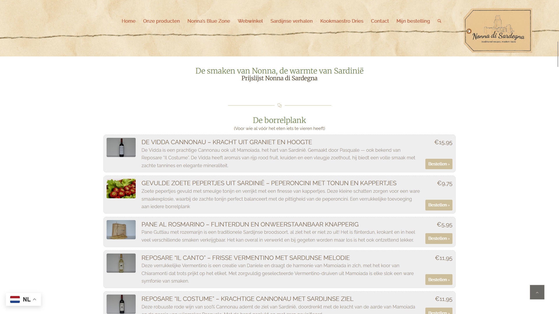 Website nonnadisardegna.nl