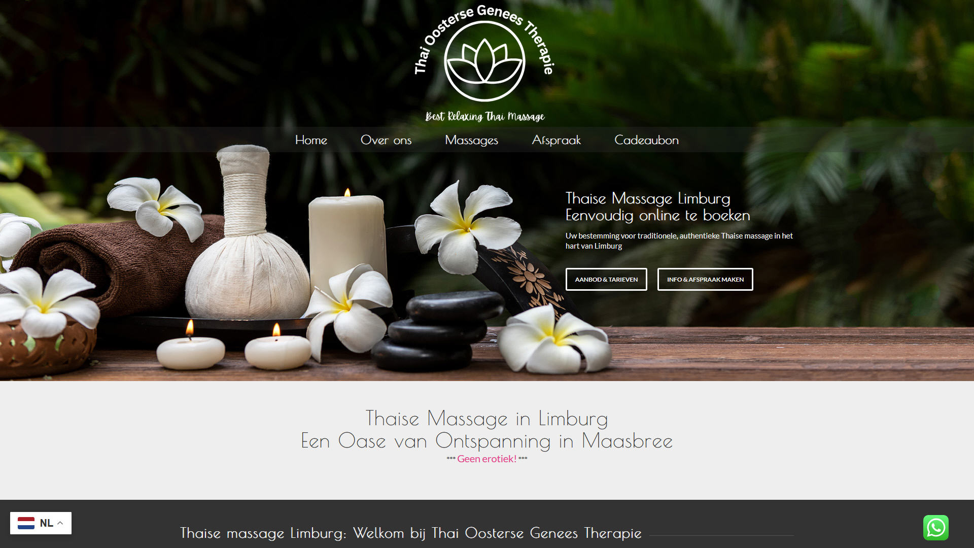 Website thai-oosterse-geneestherapie.nl